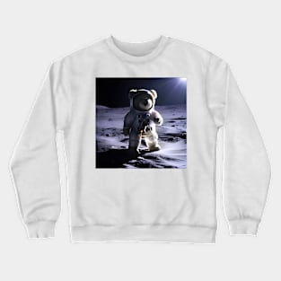 Teddy in a Space suit on the Moon Crewneck Sweatshirt